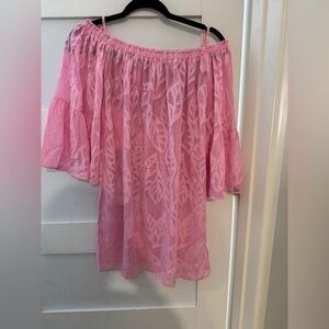 Lilly Pulitzer Off-Shoulder Pink Blouse
